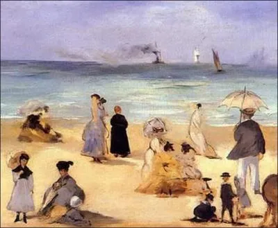 En 1869, ayant pris l'habitude de passer l't dans cette station balnaire de la Cte d'Opale, il y peint cette toile   La plage  Boulogne-sur-mer ...