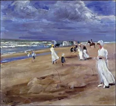 L'auteur de ce tableau :  Plage  Noordwijk , est sans contexte le plus grand reprsentant du mouvement impressionniste d'outre-Rhin...