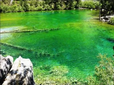 Dans le dpartement des Hautes-Alpes, se trouve le lac Vert. Quelle est l'origine de sa couleur vert fluo ?