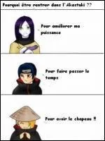 Qui est entr  l'Akatsuki uniquement pour avoir le chapeau ?