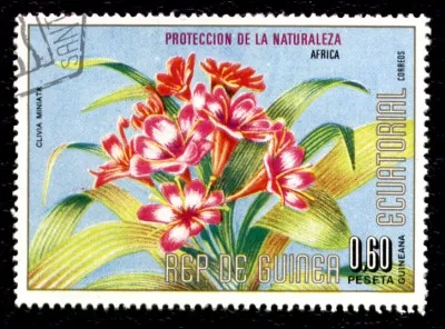 Un petit courrier venant de Guinée-Équatoriale. Quelle est la fleur en représentation ?