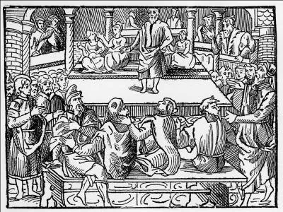 Parfois, aprs la reprsentation, il arrive que les acteurs passent dans le public pour faire la qute.  partir de quel sicle les places deviennent-elles payantes, ce qui exclut une bonne partie du peuple ?