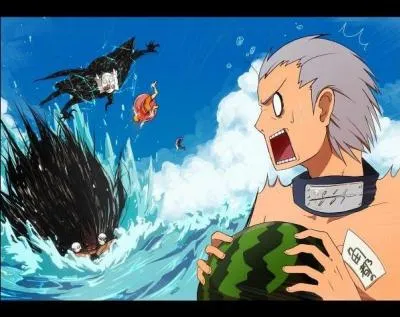 Regardez bien... Kakuzu jecte quelqu'un au passage. Qui ?