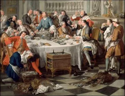Commande royale destine  dcorer la salle  manger des petits appartements de Versailles, ce tableau intitul  Le djeuner d'huitres est l'oeuvre d'un peintre d'histoire franais n en 1679. Qui est ce peintre ?