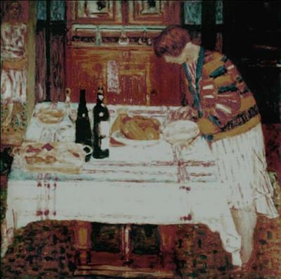 Ce tableau intitulé   Après le repas , est l'oeuvre d'un des principaux artisans du mouvement des nabis, un musée lui est consacré au Canet, ville où il vécut et où il est enterré. Il s'agit de :