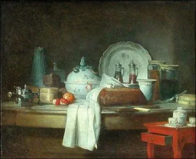 Quel peintre du XVIIIe sicle est l'auteur de cette nature morte intitule  La table d'office ?
