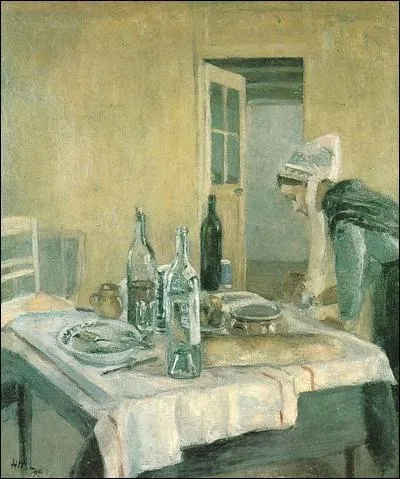 Belle harmonie gris-bleu pour ce tableau, intitul  Serveuse bretonne , ralis  ses dbuts par un clbre peintre, chef de file du fauvisme. Il s'agit de :