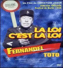Ah Fernandel... le sud de la France, les cigales, la lavandes, le soleil... tant de chose qu'inspire encore cet acteur marseillais d'origine, et son accent gorg de soleil. Dans  La loi c'est la Loi , Fernandel est douanier, et est charg de surveiller une parcelle de la frontire franco-italienne. Mais qu'est-ce qui est mis en doute ?