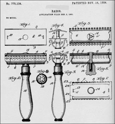 C'est en 1904 que le premier rasoir  lames jetables fut brevet par .