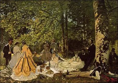En 1865, Claude Monet commença à peindre ce tableau en réponse à celui de Manet.