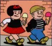 Quel est le titre de cette bande dessine amricaine parue en France dans les annes cinquante, dont les personnages principaux sont une petite fille et son meilleur ami ?