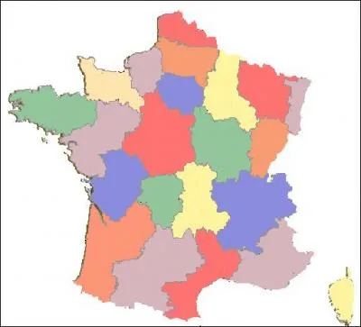 Parmi ces rgions, laquelle n'est pas colorie en jaune sur cette carte ?
