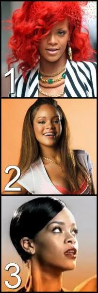 Classez ces coiffures de Rihanna de la plus ancienne  la plus rcente.