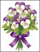 Touffe de fleurs coupes runies par leurs tiges.