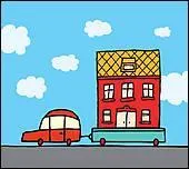 Grande voiture amnage en caravane pour faire du tourisme itinrant.