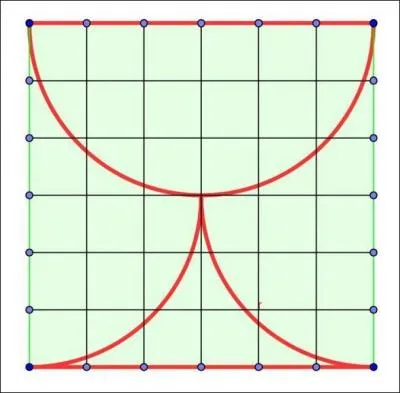 Quelle est, en % de l'aire du carr vert, l'aire du verre dessin en rouge ?