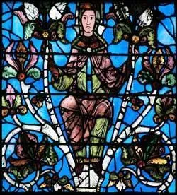 Dans quelle cathdrale peut-on voir de magnifiques vitraux bleus ?