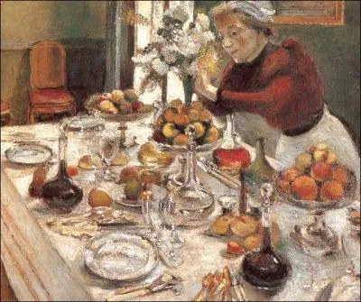 Ce  Diner  peint en 1897 par l'artiste, ne laisse rien apercevoir de la future orientation de ce peintre vers le fauvisme...