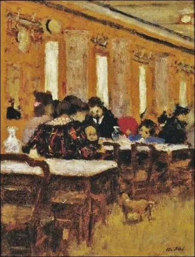 Le sujet de prdilection de ce peintre nabi, tait la douce atmosphre de scnes de la vie quotidienne tel que ce  Petit restaurant  de 1894...