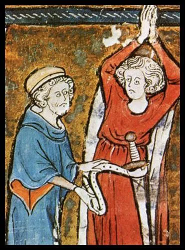 Sur cette illustration, qui est le chevalier qui est adoub ?