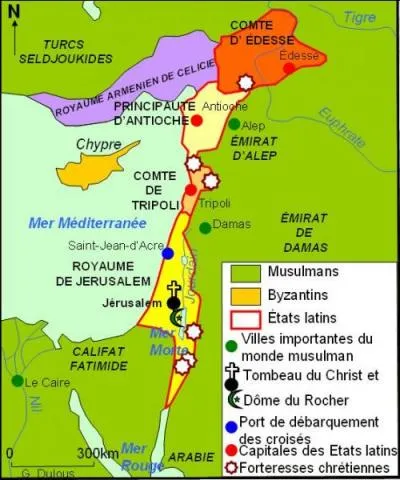 Plusieurs chefs croiss fondrent des fiefs au Levant, connus sous le nom d'  tats latins d'Orient . Lequel de ces territoires n'tait pas directement issu de la Premire Croisade ?