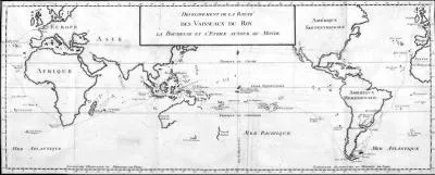 L'ordre de mission reçu par le capitaine de vaisseau : "En traversant pour se rendre en Chine, le sieur ------ reconnaîtra les terres gisantes entre les Indes et la côte occidentale de l'Amérique. Il aura soin de faire planter en différents endroits des poteaux et d'en dresser des actes de prise de possession au nom de sa majesté".