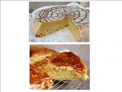 Quel est ce gteau, feuillet ou fondant recouvert d'un glaage, fourr avec un mlange crme ptissire et poudre d'amandes ?