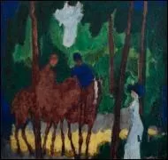 Cavaliers au bois de Boulogne.