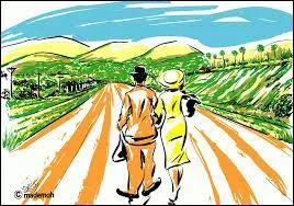 Voici un magnifique dessin inspir d'une scne finale d'un film de Charlie Chaplin. Mais lequel ?