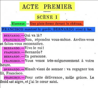 Comment sont dsignes les didascalies externes ?