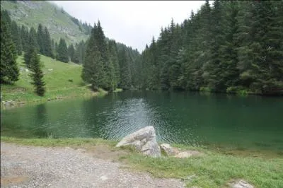 Domin par les Cornettes de Bise, je repose au creux du verdoyant vallon du mme nom. Mes eaux vert sombre doivent leur couleur aux dveloppements algaux que connat le lac. Je suis le dpart de nombreuses randonnes. Qui suis-je ?
