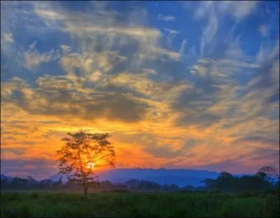 Quel magnifique coucher de soleil dans le parc national du ________ en _______ :