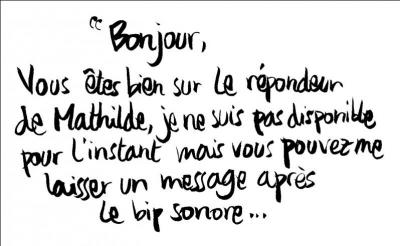 All ? Merde, c'est le rpondeur ! Qui dit a dans une chanson ?
