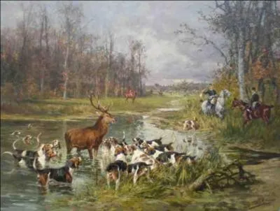 La chasse  courre est une distraction noble et le passe-temps favori des grands de l'poque. Quel artiste, n en 1831, a peint cette scne ?
