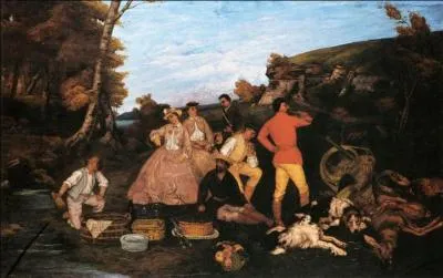  Le djeuner de chasse  est une toile, raliste, peinte par ---- artiste, n dans le Doubs et mort en Suisse.