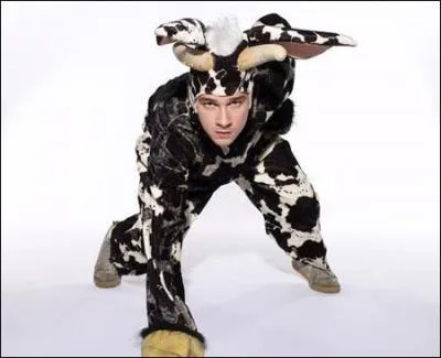 Meuh, Meuh... Qui prend ici la pose acrobatique de Scarlett Johansson pour s'en moquer gentiment ? Eh bien, c'est le jeune acteur Shia LaBeouf, c'est  dire... ?