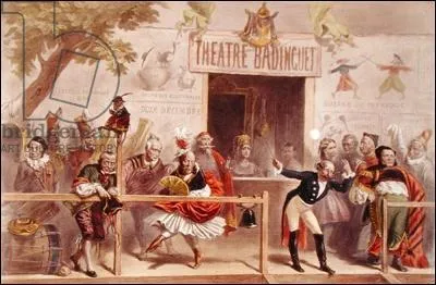 Caricature d'une reprsentation thtrale o l'on voit -----  les comdiens .