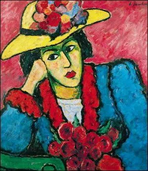 Dame au chapeau de paille jaune.