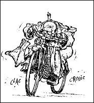 Cette femme teigneuse, mais d'exception, est une grande sportive. Elle ne se dplace qu' --- . Et toutes les fois qu'elle doit se faire dpanner, elle abuse ironiquement de la bont des voisins.