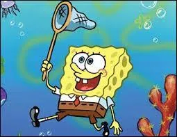 J'observe l'image et je vois : Bob l'ponge sous l'eau !