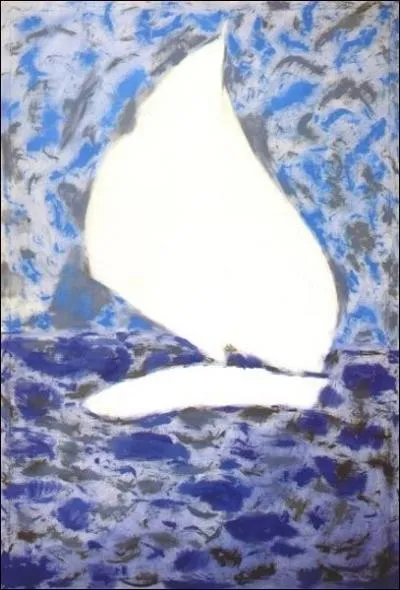 Peint en 1958 par Milton Avery, peintre amricain, l'impression donne par l'artiste, outre la mobilit du ciel et de l'eau qui se confondent, est qu'ici la voile du bateau se fait... ?