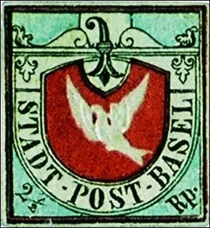 Ce timbre, appel  La colombe de Ble  a t mis en 1845 par la poste du canton de Ble, en Suisse. Quelle tait sa particularit ?