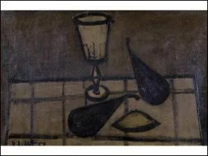 Quelle est la particularit de ce verre peint par Bernard Buffet ?