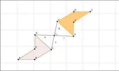 Une transformation gomtrique nous permet d'obtenir la figure orange  partir de la beige. Quelle transformation ?