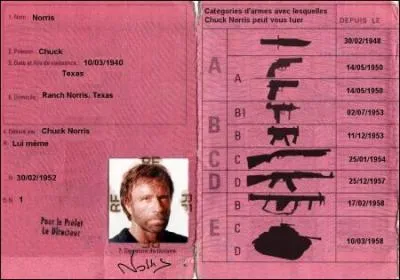 Chuck Norris a le permis de conduire un char (photo) mais de combien de points dispose-t-on sur un permis de conduire belge ?