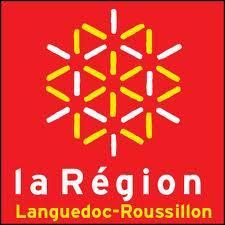 Le logo de la rgion Languedoc-Roussillon : les sept soleils jaunes et blancs, runis en un seul, symbolisent :
