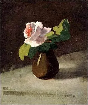 Quel peintre symboliste de la fin du 19e sicle, n  Bordeaux, a ralis cette  Rose dans un vase  ?