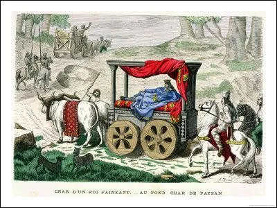 Les rois fainants se dplaaient dans de lourds ... bchs, tirs par des boeufs.