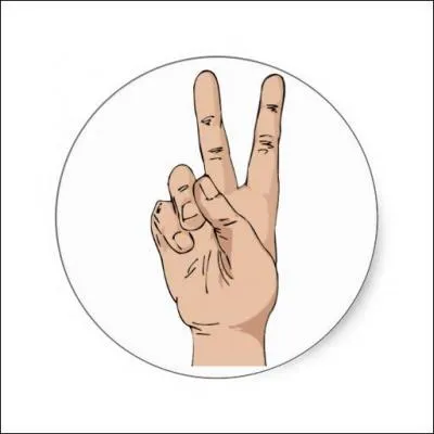 Que symbolise le V fait avec l'index et le majeur et la paume de la main face  la personne qui fait le geste ?