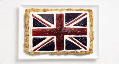 Ce drapeau est fait  base d'un scone, de crme et confiture. Quel pays reprsente-t-il ?